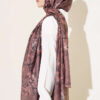 Floral Pattern Detail Shawl Mink - Afbeelding 3