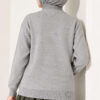 Flower Embroidered French Terry Knit Cardigan Grey – Image 3