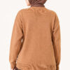 Flower Embroidered French Terry Knit Cardigan Latte – Image 4