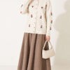 Flower Embroidered French Terry Knit Cardigan Stone – Bild 3