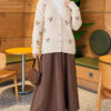 Embroidered Floral Button-Up Knit Cardigan Beige - immagine 2