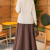 Embroidered Floral Button-Up Knit Cardigan Beige - immagine 4