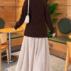 Embroidered Floral Button-Up Knit Cardigan Brown - immagine 4