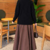 Embroidered Floral Button-Up Knit Cardigan Black - Image 4