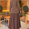 Embroidered Floral Button-Up Knit Cardigan Mink - الصورة 4