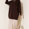 Embroidered Flower French Terry Tunic Dark Brown – Bild 2