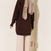 Embroidered Flower French Terry Tunic Dark Brown – Bild 3