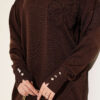 Embroidered Flower French Terry Tunic Dark Brown – Bild 4