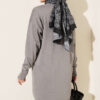 ⁦Embroidered Flower French Terry Tunic Grey⁩ - الصورة ⁦3⁩