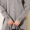 ⁦Embroidered Flower French Terry Tunic Grey⁩ - الصورة ⁦4⁩