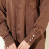 Embroidered Flower French Terry Tunic Brown - الصورة 4