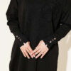 Embroidered Flower French Terry Tunic Black - Image 4