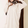 Embroidered Flower French Terry Tunic Stone