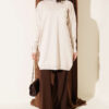 Embroidered Flower French Terry Tunic Stone - Image 2