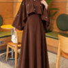 Embellished Evening Gown with Floral Decorations and Bolero Chestnut - Afbeelding 2
