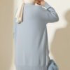 Floral Diamond Pattern Knit Cardigan Baby Blue - الصورة 3