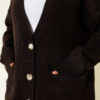 Double Pocket Buttoned Knit Cardigan Brown - Imagen 4