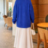 Double Pocket Buttoned Knit Cardigan Saxon Blue - Image 4