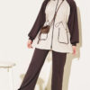 Two-Pocket Waffle Knit Two-Piece Set Brown – Bild 2
