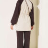 Two-Pocket Waffle Knit Two-Piece Set Brown – Bild 3