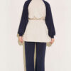 Two-Pocket Waffle Knit Two-Piece Set Navy Blue – Bild 3
