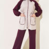 Two-Pocket Waffle Knit Two-Piece Set Plum