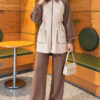 Two-Pocket Waffle Knit Two-Piece Set Mink