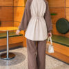 Two-Pocket Waffle Knit Two-Piece Set Mink – Image 4