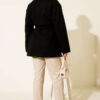 Double-Pocket Wrap Belted Short Coat Black – Bild 3
