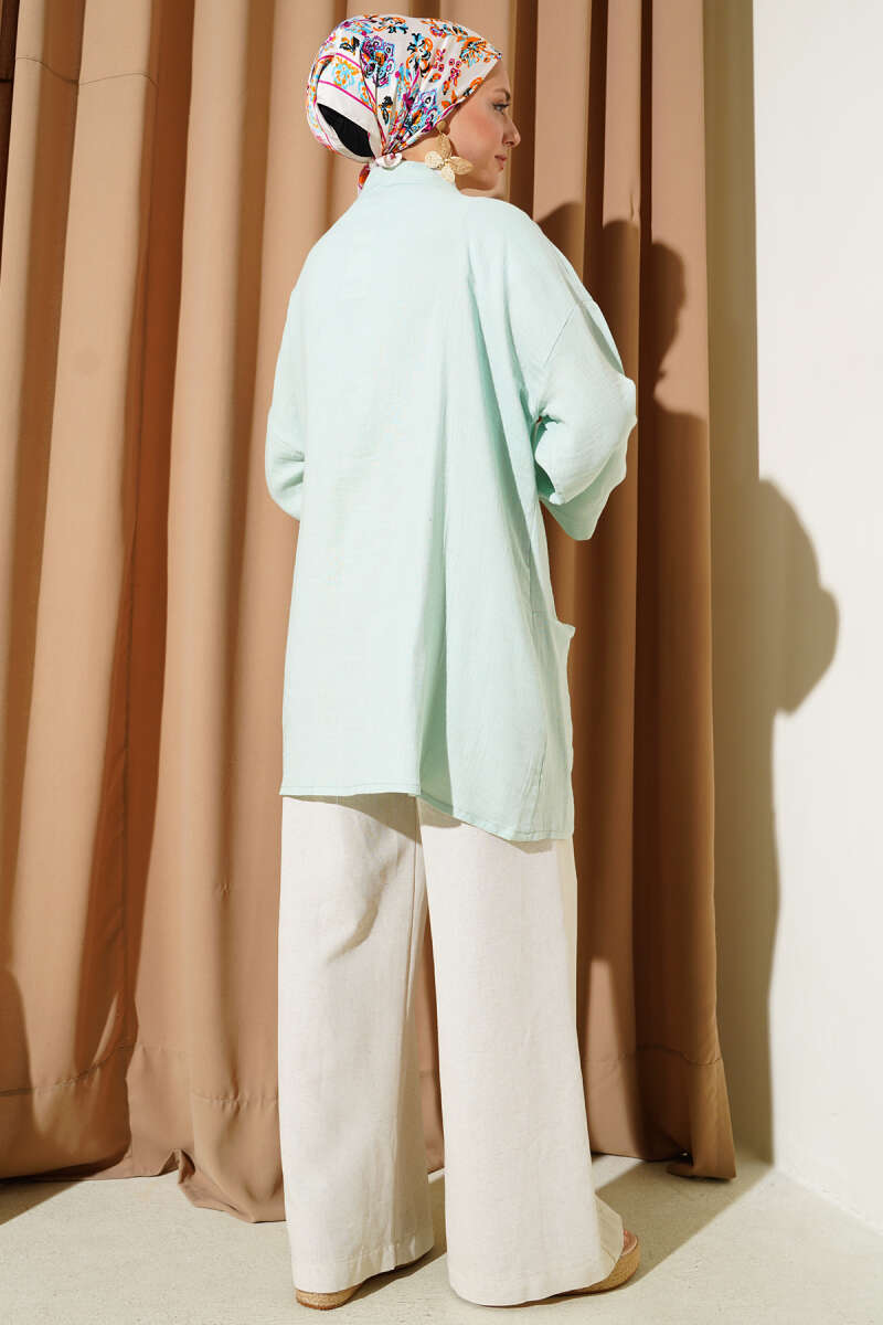 Double Pocket Muslin Cardigan Hazel - Imagen 3