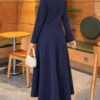 Double-Pocket Scuba Two-Piece Set with Hem Edge Navy Blue - الصورة 4