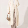 Long French Terry Cardigan with Double Pockets Beige