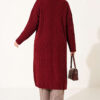 Long French Terry Cardigan with Double Pockets Burgundy - Imagen 4