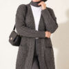 Long French Terry Cardigan with Double Pockets Smoke - الصورة 2