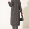 Long French Terry Cardigan with Double Pockets Smoke - الصورة 4