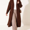 Long French Terry Cardigan with Double Pockets Brown – Bild 3