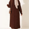 Long French Terry Cardigan with Double Pockets Brown – Bild 4