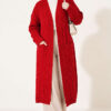 Long French Terry Cardigan with Double Pockets Red - Imagen 3