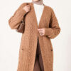 Long French Terry Cardigan with Double Pockets Latte - immagine 3