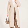 Long French Terry Cardigan with Double Pockets Stone