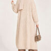 Long French Terry Cardigan with Double Pockets Stone – Bild 4