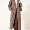 Long French Terry Cardigan with Double Pockets Mink