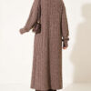 Long French Terry Cardigan with Double Pockets Mink - Image 4