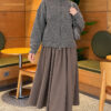 Double-Zippered Stand Collar Knit Cardigan Smoke – Bild 2