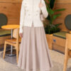 Double-Zippered Buttoned Knit Cardigan Beige – Bild 2