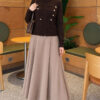 Double-Zippered Buttoned Knit Cardigan Brown - الصورة 2