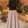 Double-Zippered Buttoned Knit Cardigan Brown - الصورة 4