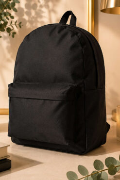 Double Zippered Backpack Black