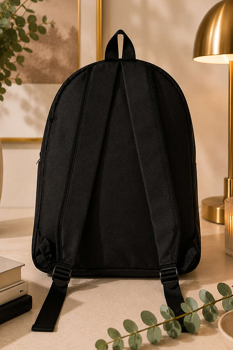 Double Zippered Backpack Black – Bild 3