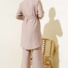 Double-Breasted Pocketed Belted Two-Piece Set Mink - Image 3